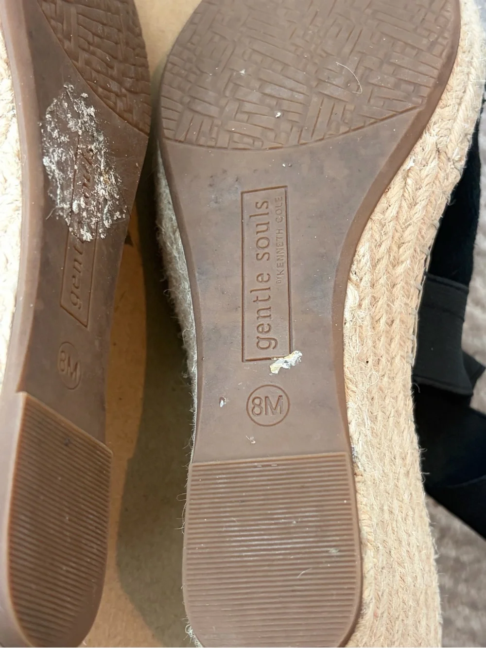 Gentle Souls by Kenneth Cole Colleen Wedge Sandal Sz 8, Black